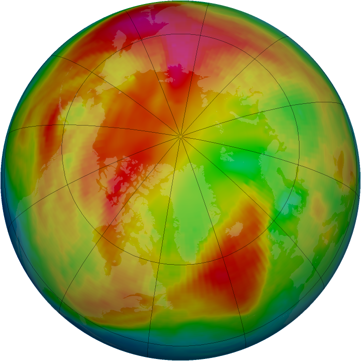 Arctic ozone map for 17 February 1980
